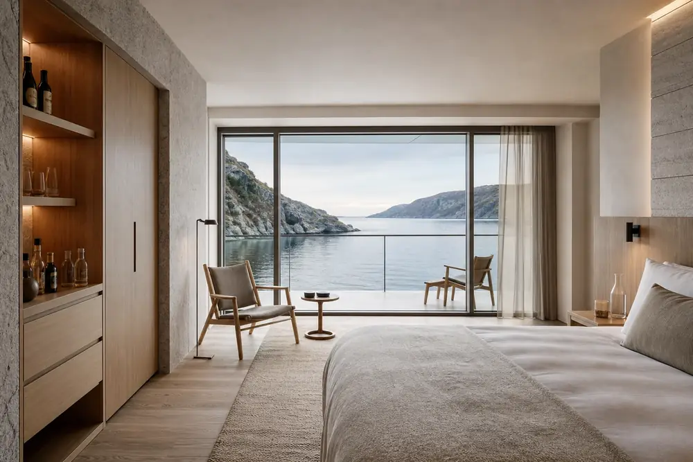 Fjord View Room with private balcony facing the eastern channel